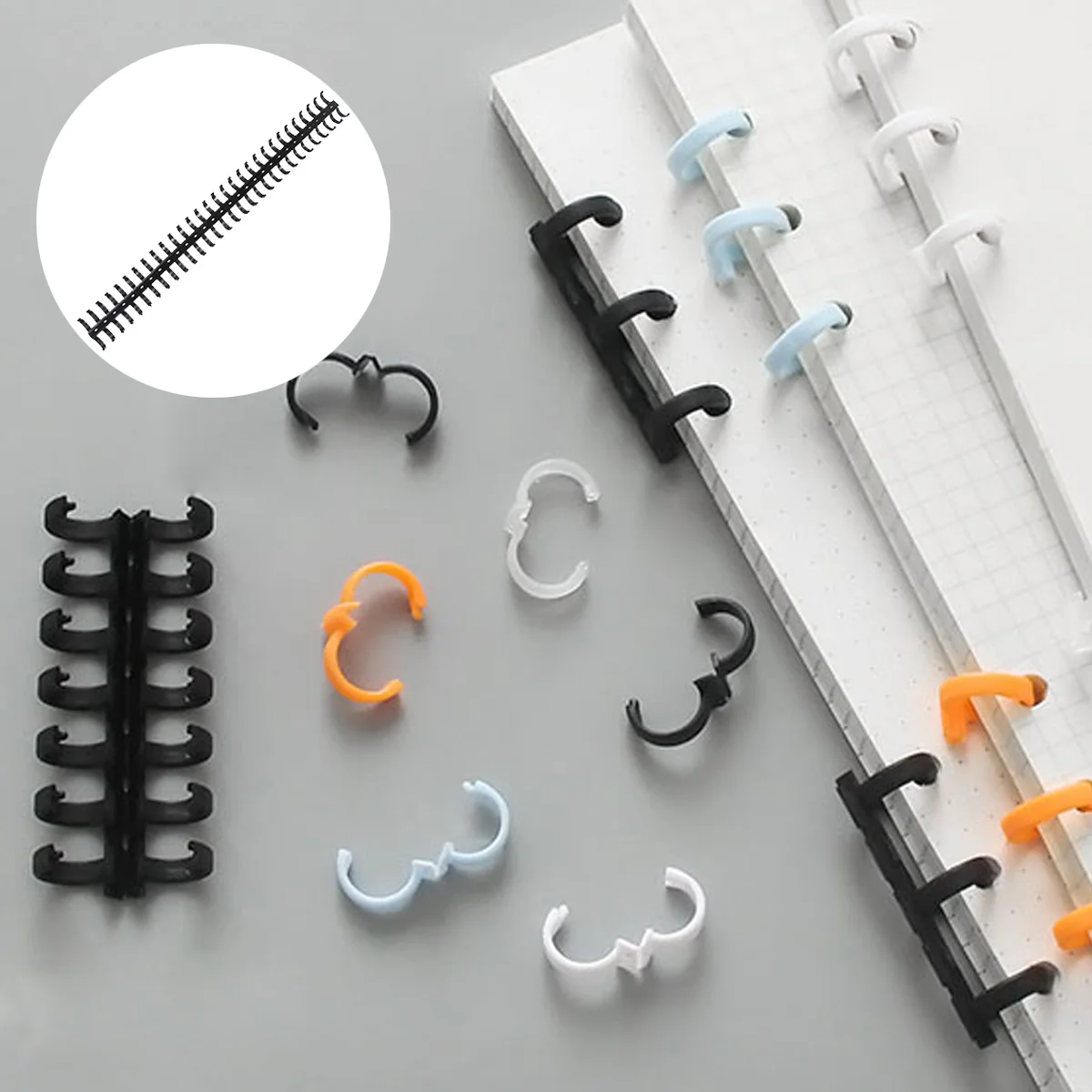 

30 Hole The Wire Plastic Open Binder Notebook Ring Spiral Recyclable Rings Office Supplies Buckle Clips