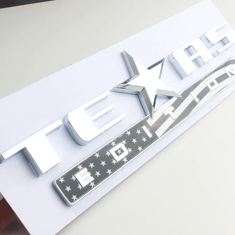 1pcs x 크롬 실버 블랙 ABS 텍사스 에디션 엠블럼 배지 CHEVY SILVERADO GMC SIERRA 트렁크 스티커 데칼
