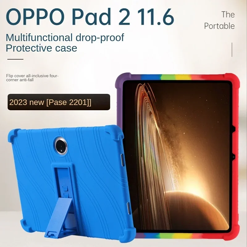 

Kids Soft Silicon Case for Oppo Pad2 11.6 Inch OPD2201 Tablet Case Multi-Angle Stand Protective Shell for Oppo Pad 2 11.6 Cover