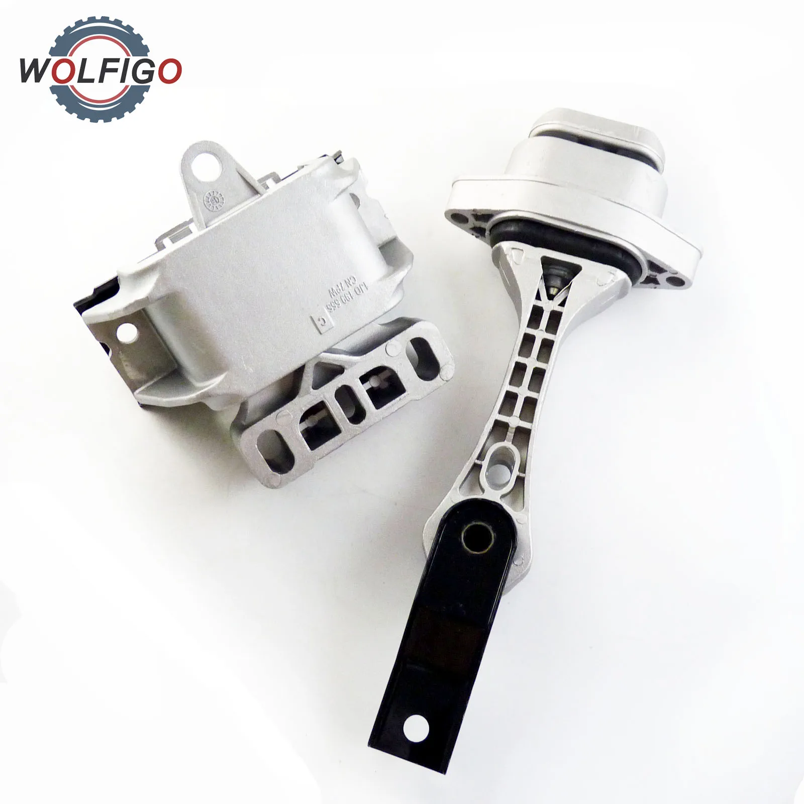 WOLFIGO 2Pcs Front and Rear Left Engine Motor Mount Trans Mount Set for 98-06 Volkswagen Beetle Golf Jetta 1.8 2.0L