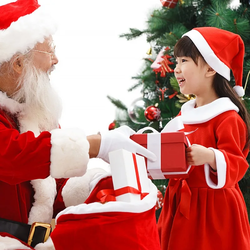 Triangle Christmas Hat Children Adult Soft Plush Father Christmas Cap Cotton Santa Claus Hats Festival Carnival Decorative Caps