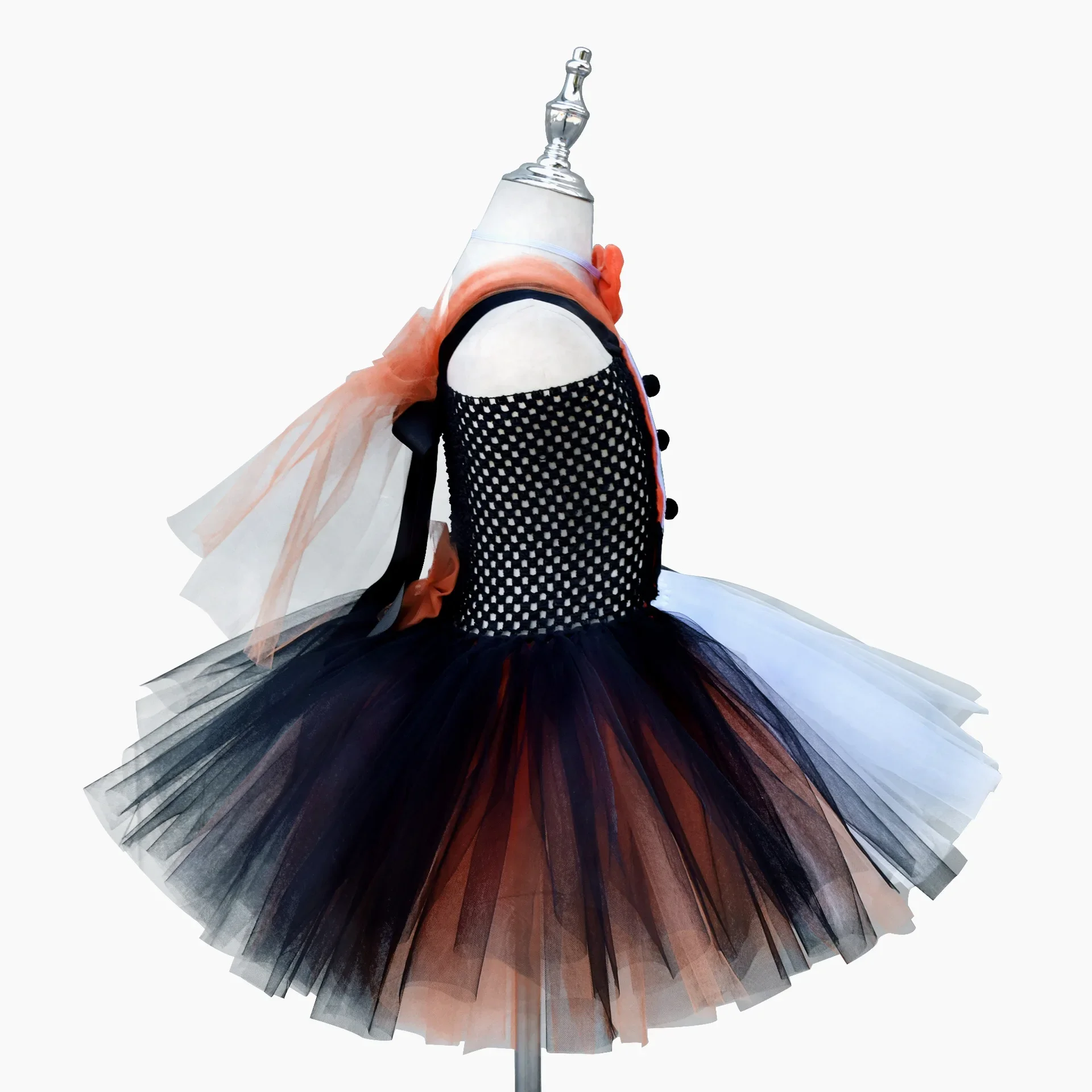Cosplay Costume Kids Girls Dress Halloween Dress Outfit Animal Penguin Dress Role Play Children's Day Stage Story Meeting Dress Penguin Headband Prop Halloween Carnival Costume