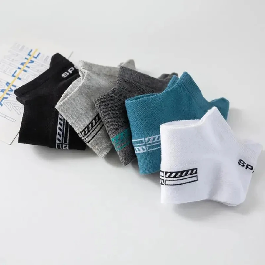 Men Short Socks 5/10/20 Pairs Trendy Low Cut Round Neck Ankle Socks Mesh Breathable Versatile Casual Men Boat