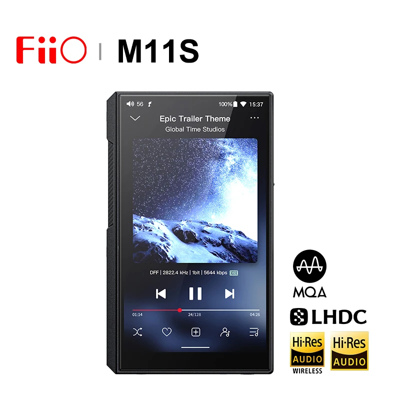 FiiO M11S 고해상도 HIFI 휴대용 음악 MP3 플레이어, 안드로이드 10 블루투스 5.0, LDAC APTX USB DAC, 듀얼 ES9038Q2M DSD PO BAL LO 출력