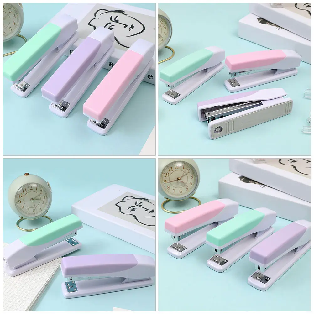 투톤 노동 절약형 스테이플러 대용량 휴대용 데스크탑 스테이플러 다기능 사무용 바인딩 도구 학교 가정용