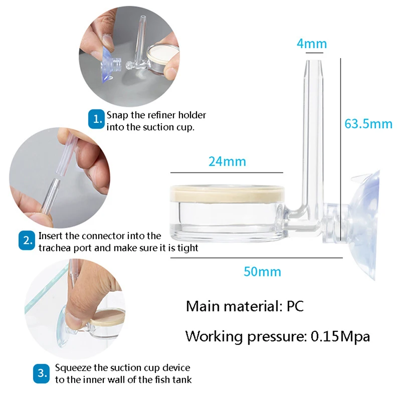 

New Aquarium CO2 Atomizer Transparent CO2 Diffuser Refiner Integrated PC Material Special Ceramic Sheet Fish Tank CO2 Atomizer