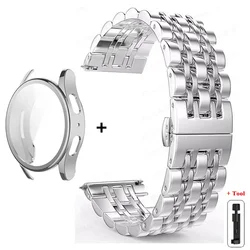 Enhanced Stainless Steel Strap with Soft TPU Protector Case - Galaxy Watch 7 44mm (Silver - Silver)