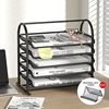 Letter tray Desktop storage rack, 3-tier mesh paper tray, documents, letters, office paper storage box 1