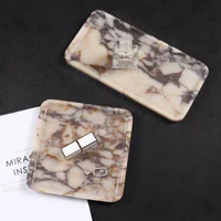 Simple And Modern Natural Calacatta Viola Marble Square Tray Sample Room Bathroom Hotel Sink Storage Tray Ornaments 2