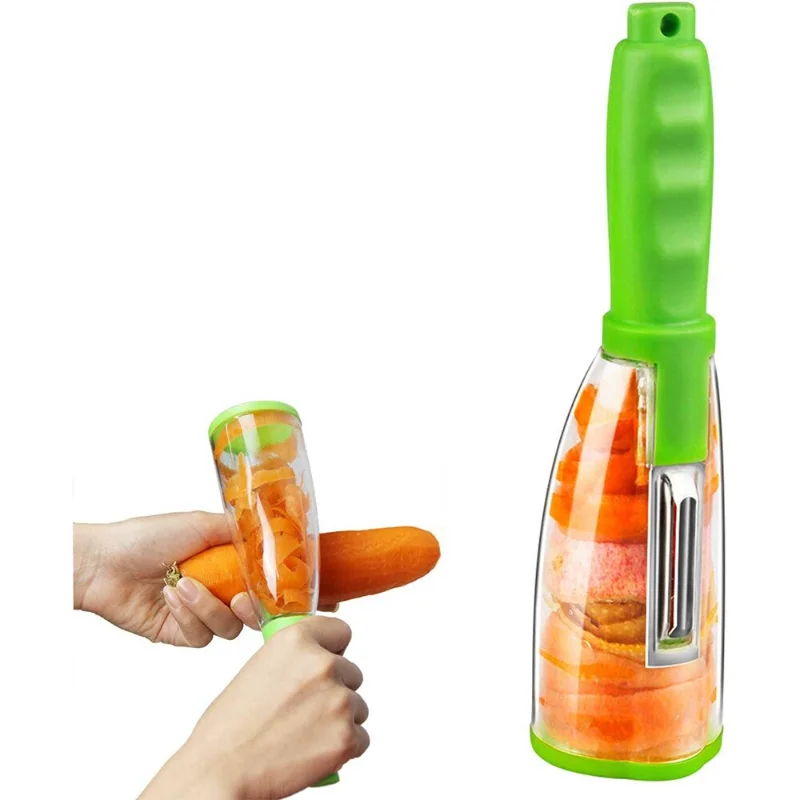 

Vegetable Peeler with Container Stainless Steel Kitchen Gadget Peeler Potato Peelings Peeler for Veggies and Fruits