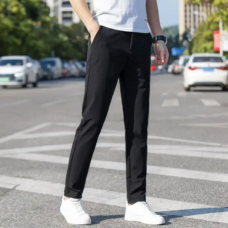thumbnail image 1 of Pantalones trenzados para hombre, tallas grandes, para trabajo, oficina, corte ajustado, trajes para hombre, pantalones, ropa elegante, moda formal, verano 2024, elegante, 1 of 5