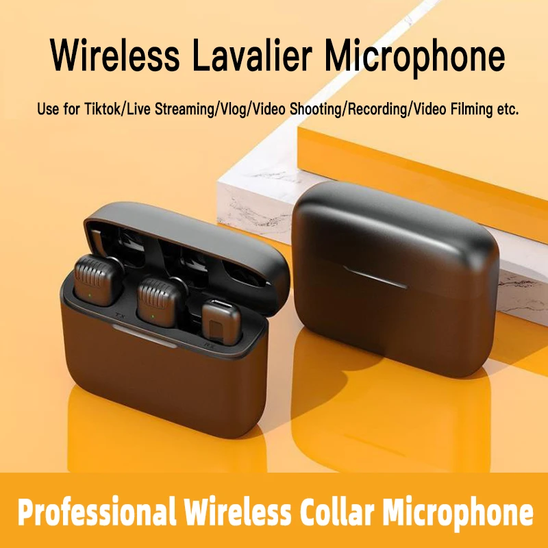 Wireless Lavalier Microphone Live Streaming Tiktok Phone Microphone Outdoor Video Shooting Vlog
