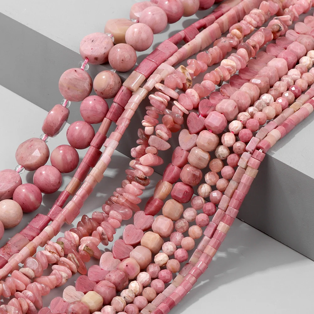 Natural Red Rhodochrosite Chalcedony Round Loose Beads 6/8/10/12mm for Jewelry Making DIY Charms Bracelet Accessories 15 Strand - 36