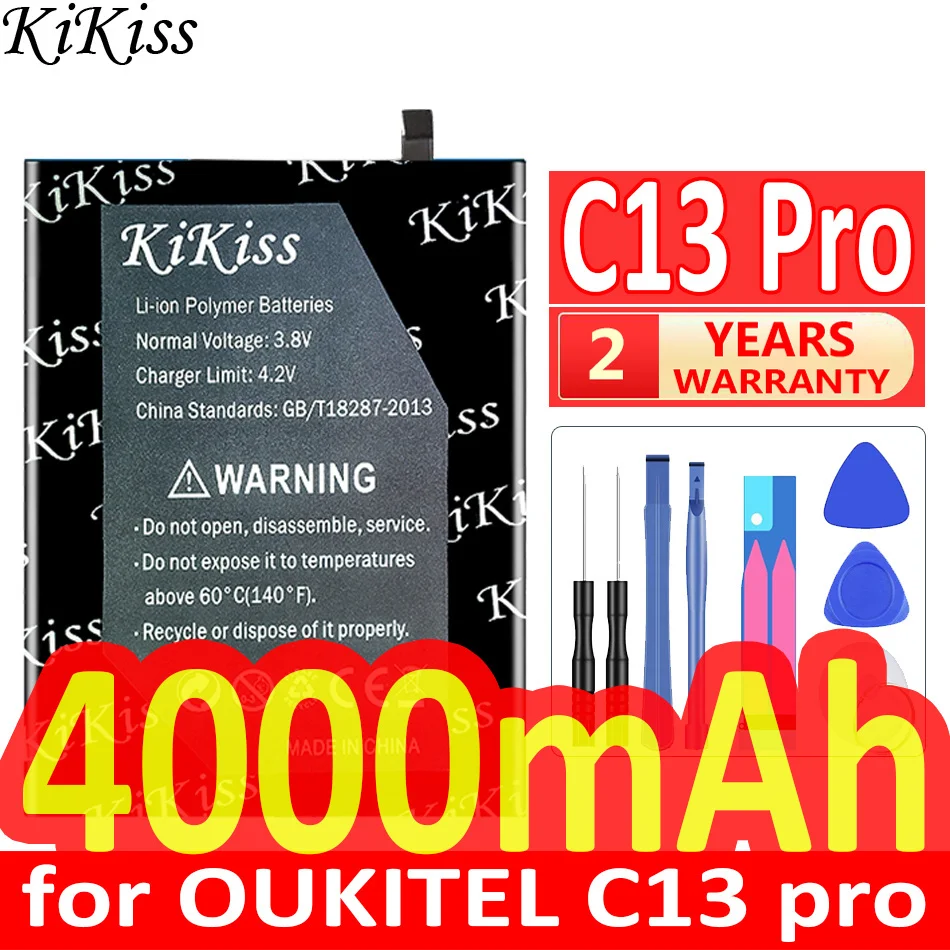 

4000mAh KiKiss Powerful Battery C13 Pro for OUKITEL c13pro S62