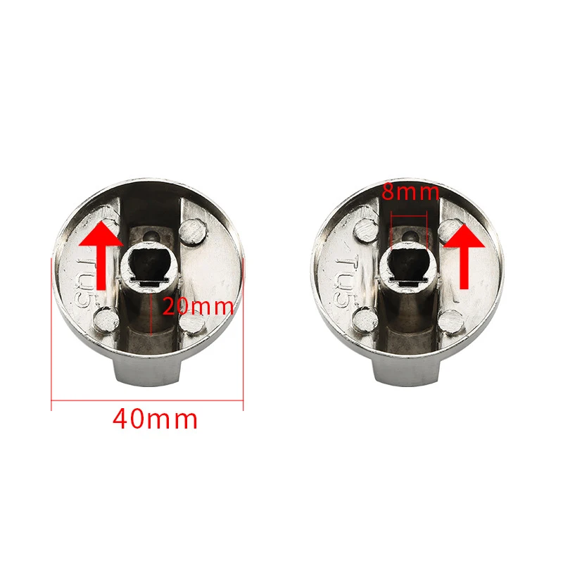 Universal 8mm Metal Silver Gas Stove Cooker Knobs Adaptor Oven Switch Cooking Surface Control Lock Cookware Assembly Parts 1pc