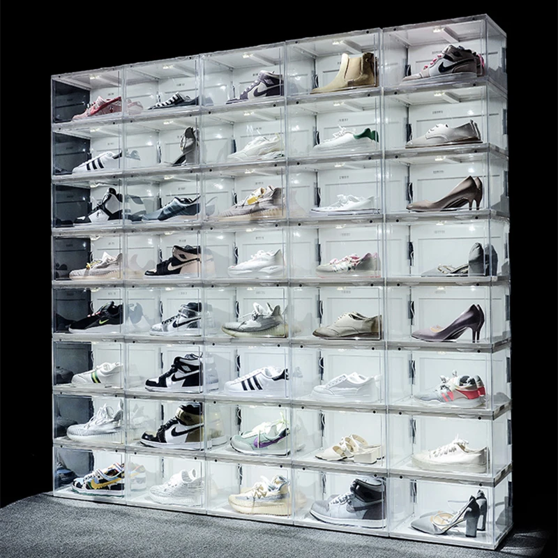 Sound Control LED Light Shoe Box, Sneakers Storage Box, Anti