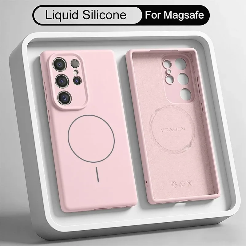 Original Liquid Silicone Magnetic Phone Case For Samsung Galaxy S26 S25 S24 Ultra Plus S26Ultra Cases Shockproof Bumper Cover 4