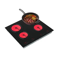 Table de cuisson électrique en céramique 4 feux encastrable infrarouge avec commande tactile en verre microcristallin 6000W pour cuisine domestique 2