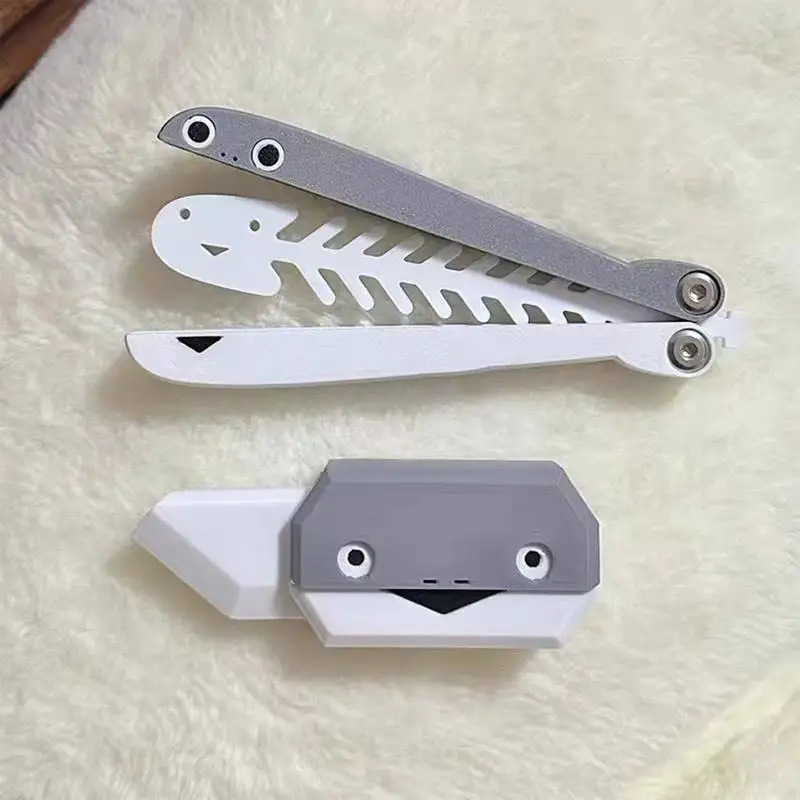 3D Printing Gravity Knives Cub Jumping Small Turtle Knife Mini Model Pendant Push Card Decompressions Toy Mini ButterflyKnife