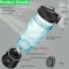 New 4000mAh Portable Juicer Cup 600ML 10-Leaf Blade Powerful Motor Mini Blender for Shakes Smoothis Blender Mixer Cup Outdoor 2