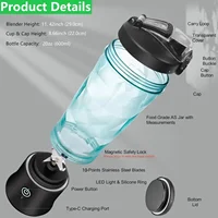New 4000mAh Portable Juicer Cup 600ML 10-Leaf Blade Powerful Motor Mini Blender for Shakes Smoothis Blender Mixer Cup Outdoor 2
