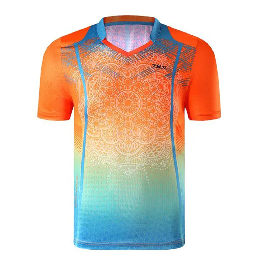 Quick Dry Men Women Print Tennis Shirt Summer Short Sleeve Leisure T-shirt Print Couple Table Tennis Badminton Uniform Tops