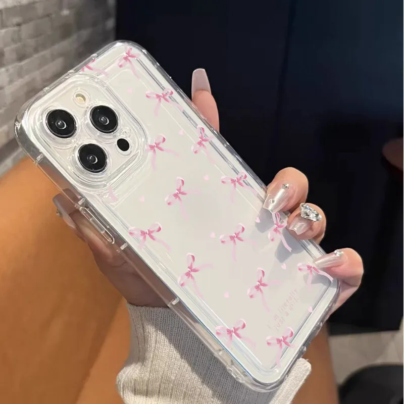 Charming Love Heart Bowknot Air Bag Phone Case Cover