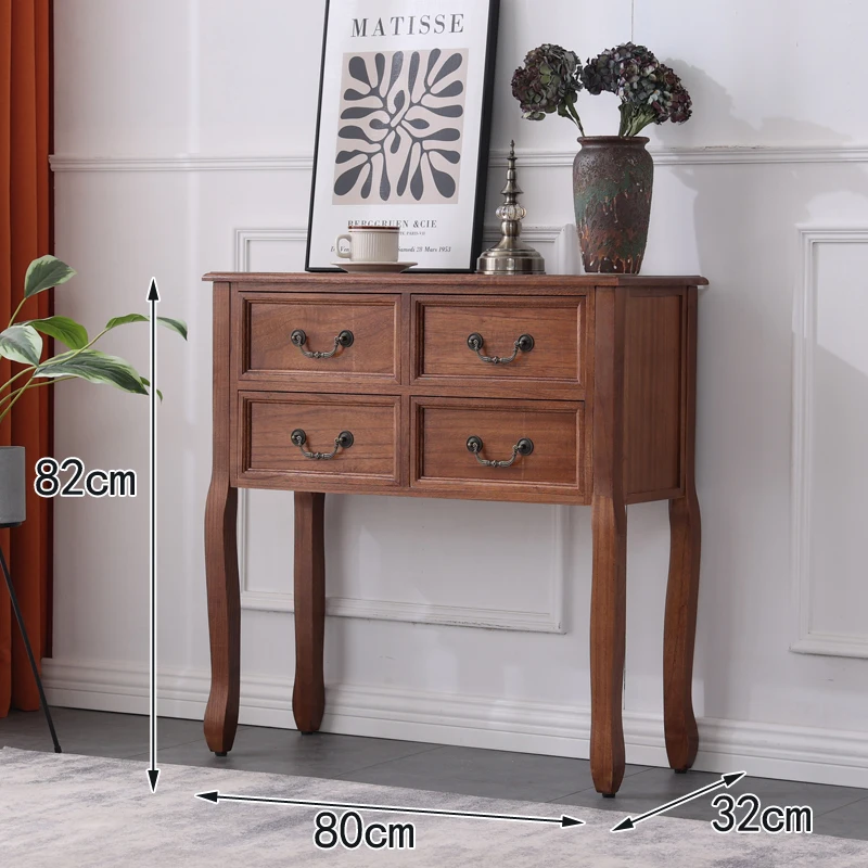 Beauty Luxury Console Table With Drawers Mid Century French Retro Console Table Metal Handles Elegant Tavolo Consolle Furniture