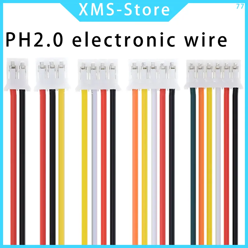 10PCS JST PH2.0 PH 2.0mm Wire Cable Connector 2/3/4/5/6/7/8/9/10/12 Pin 2.0MM Pitch  Plug 10CM/20cm/30CM Wire Length 26AWG - Image 2