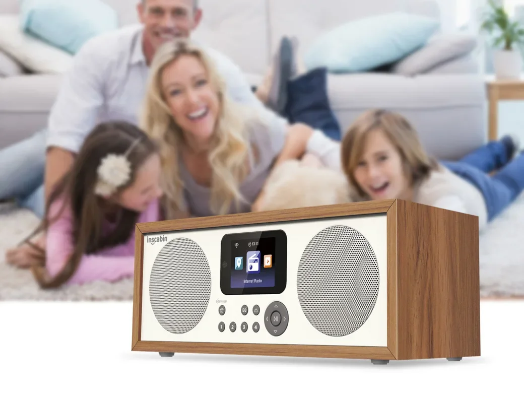 Dual Channel Wooden Audio Network Radio with Bluetooth