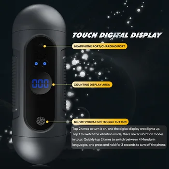 Fingerprint-touch Masturbation Cup Automatic Double-point Intelligent Pronunciation Electric Male Masturbation Device