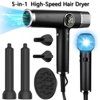 Sèche-cheveux professionnel haute vitesse 110000 tr/min, sans balais, ions négatifs, 1800W, puissant, faible bruit, 5 en 1, sèche-cheveux de salon 1
