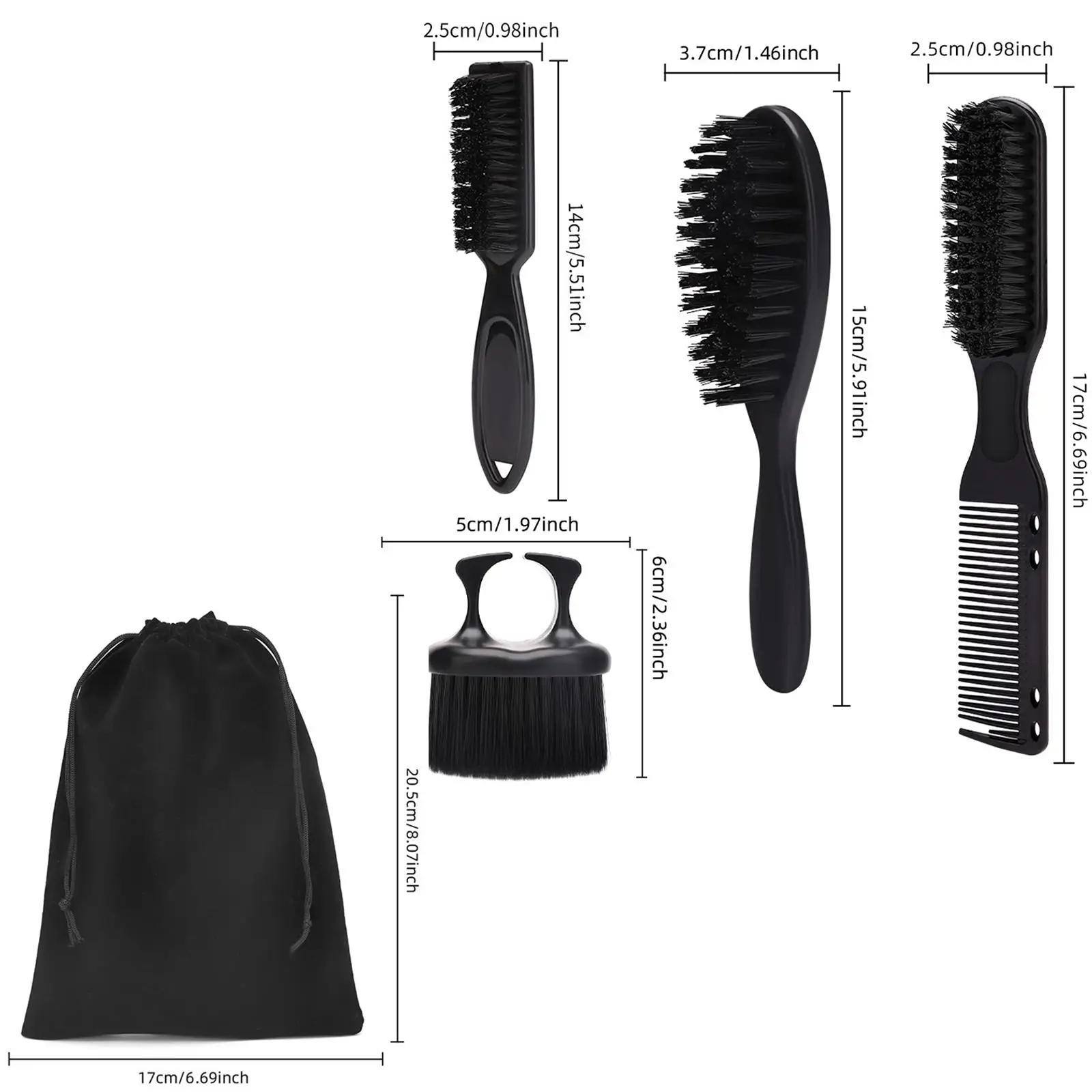 Barber Brushes And Combs Set, Professional Reusable Portable Barber Cutting Comb, Lightweight for Men`s Day Gifts