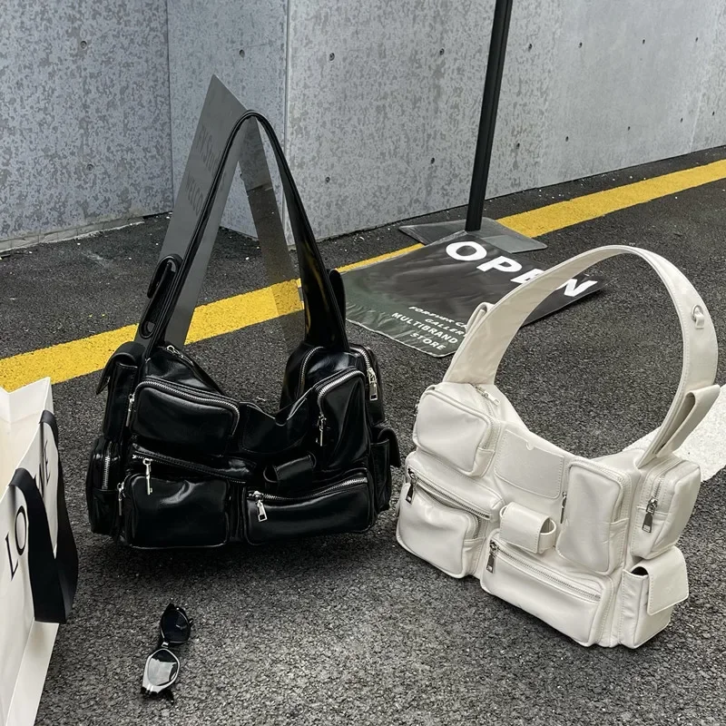 Tote Bag for Women 2023 PU Leather Purse and Handbag Lady Fashion Casual Solid Color Large Capacity Commuter Shoulder Bag