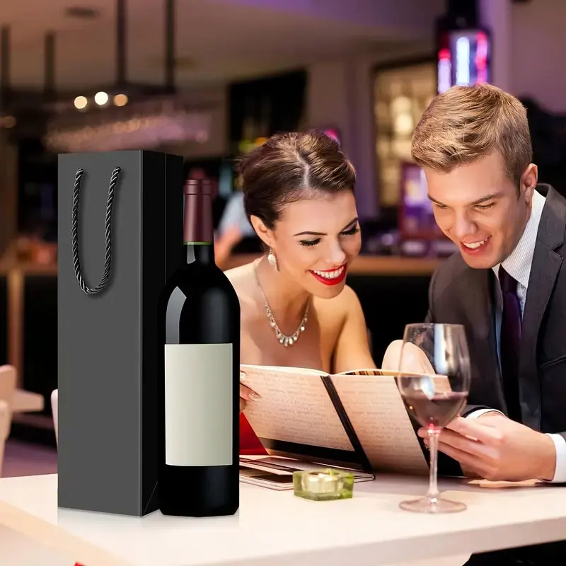 5/10/15/20pcs Wine Gift Bags Drawstring with Handles, Leak-Proof Kraft Paper Reusable T... - SKU WGB01722 - UGI Packaging