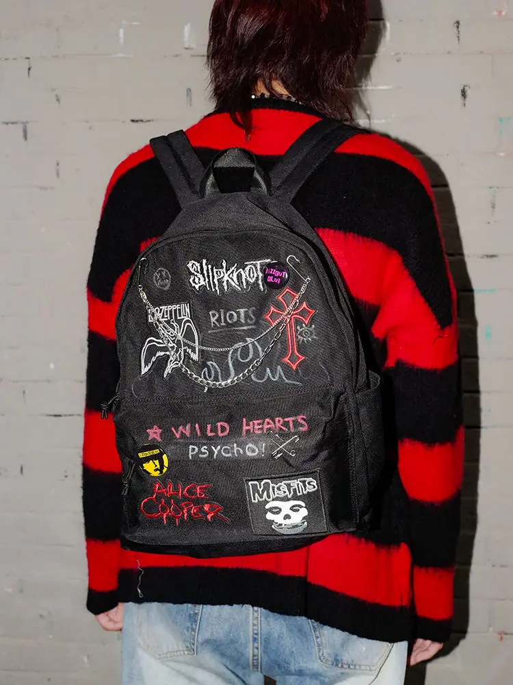 Women Gothic Y2k Backpack Large Capacity Punk School Bag for