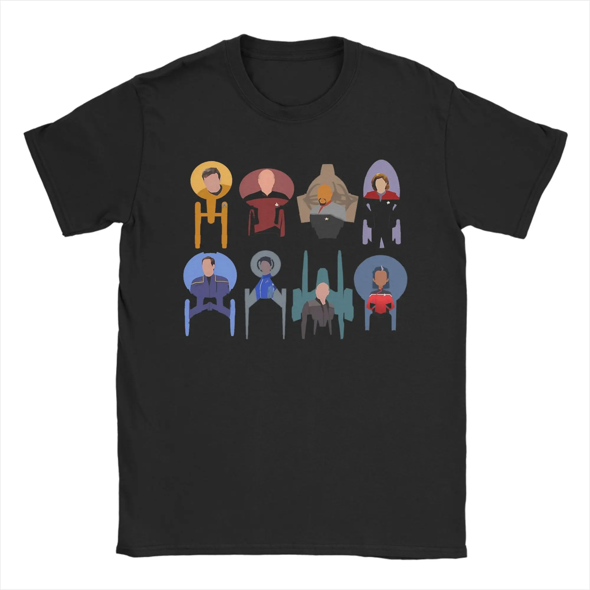 Lustiges Stars Treks Ships Captains T-Shirt für Herren, O-Ausschnitt, 100 % Baumwolle, kurzärmeliges T-Shirt, Kleidung für Erwachsene
