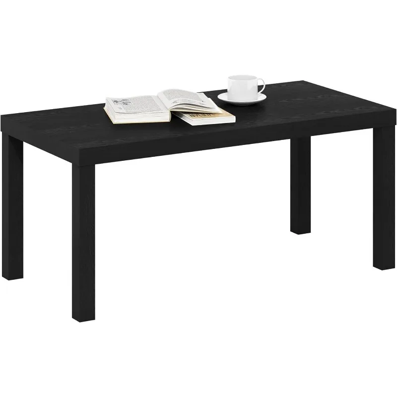 Classic Simple Coffee Table for Living Room, 38.98 (W) x 17.52 (H) x 18.9 (D) Inches, Black 5