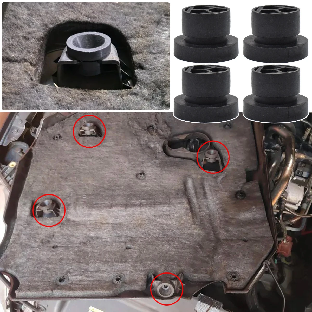 Engine rubber mounting cover bonnet 4X Rubber Engine Cover Grommet er Mount Bush Stopper Pad 31293164 For VOLVO C30 S40 V50 C70 V70 S80 2.0 TDCI Diesel Engine