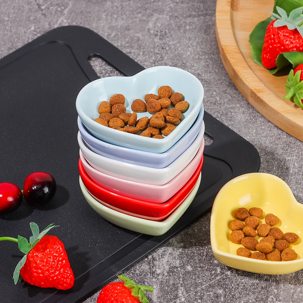 Mini Heart Ceramic Dish Seasoning Dipping Bowl Love Ceramic Dish Colorful Trinket Platos Sauce Tableware for Kitchen sauce dishes seasoning dishes