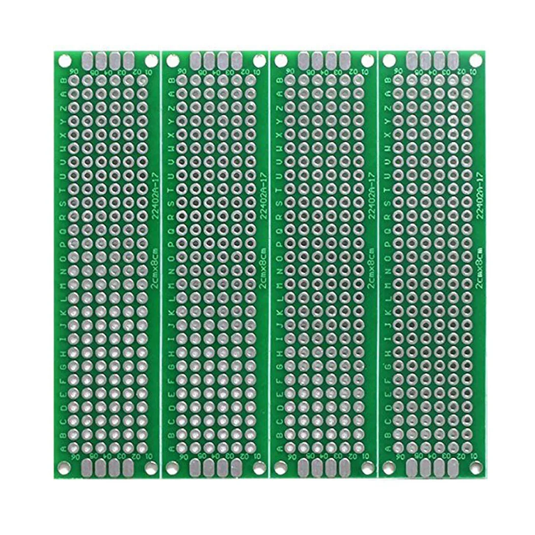 2x8cm PCB 보드 소형 프로토타입 보드 DIY 납땜 전자 프로젝트용 범용 인쇄 회로 기판 브레드보드