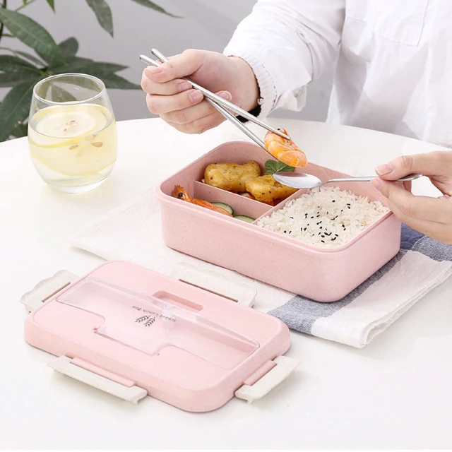 Aoujea Clearance Adult Lunch Box, 1000 ML 3-Compartment Bento Lunch Box For  Kids, Lunch Containers For Adults Come With Chopsticks And Spoons, Leak  Proof, Microwaveable BPA-Free Family Gifts 