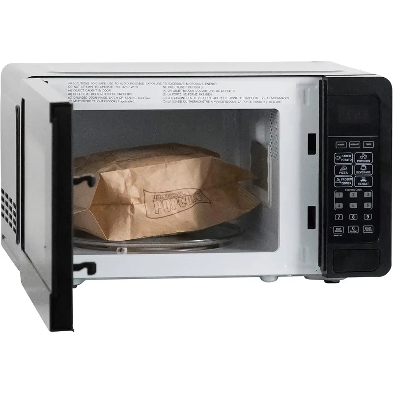 Microwave oven 700W compact with 6 pre-cooking settings, fast defrost, electronic control panel and glass turntable 4