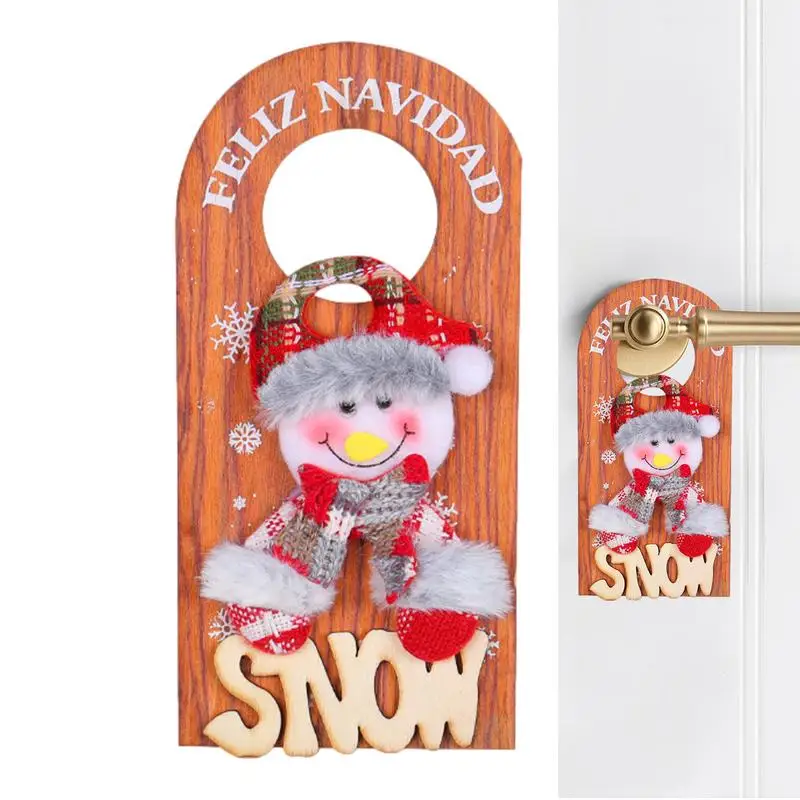 

Christmas Doorknob Sign Christmas Decorations Santa snowman Door Hanging Pendants Door Handle Festive Signs New Year Decor 2023