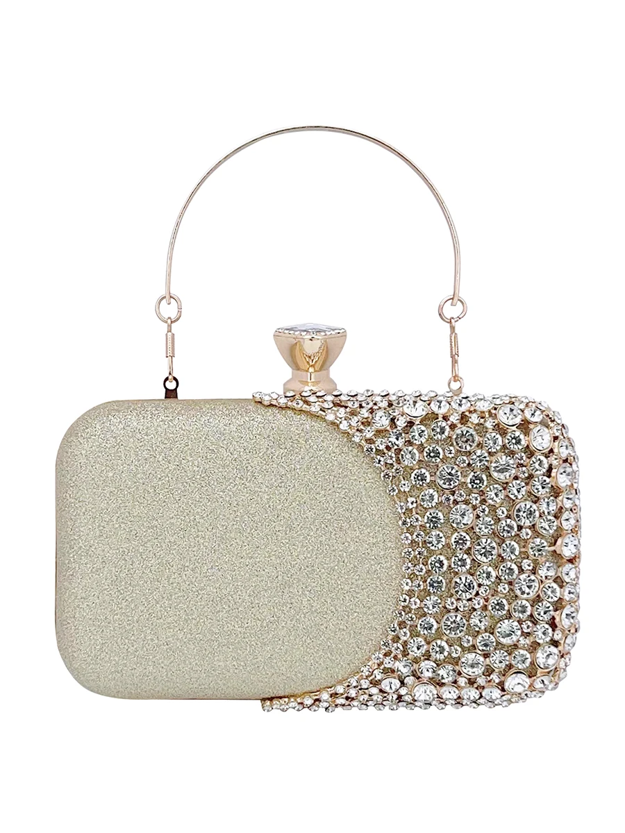 Da Bodan Womens Sparkly Rhinestone Crystal Clutch Bag Glitter Sequin Bridal Purse Evening Handbag for Wedding Party Prom