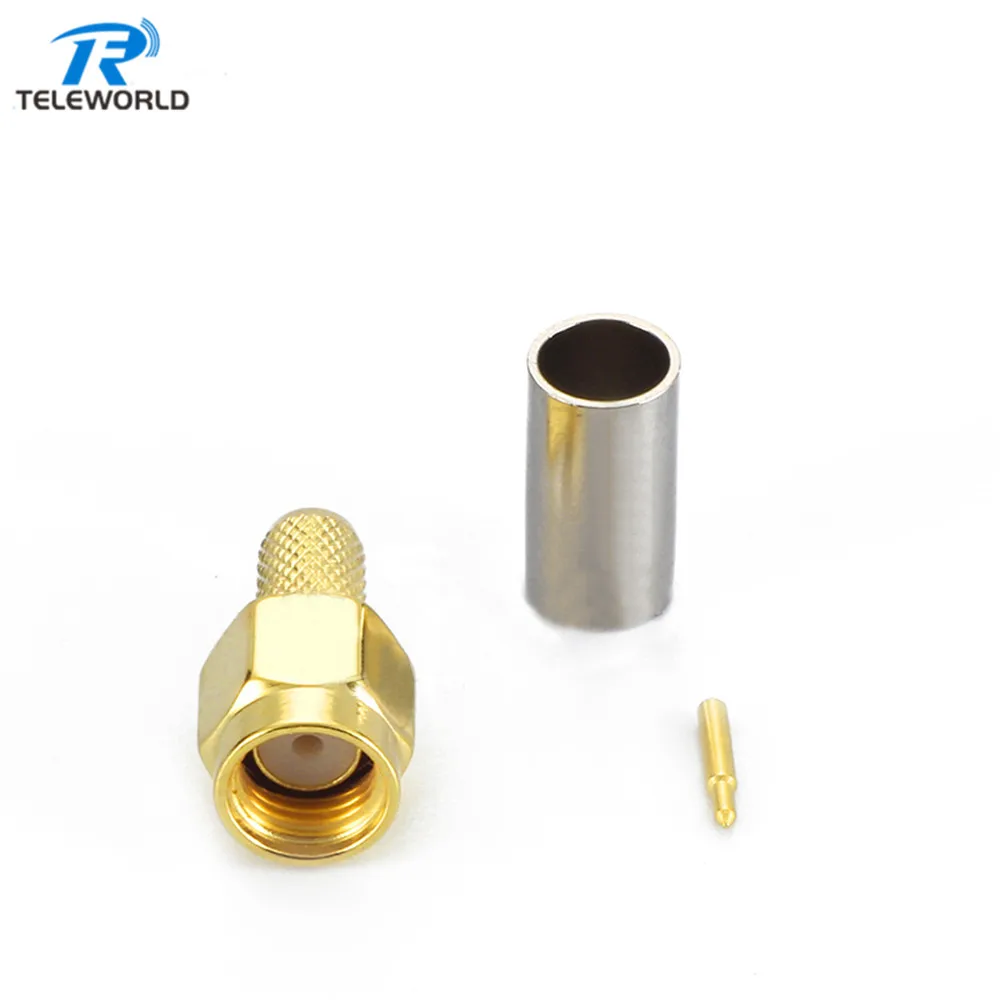 

10pcs/lot 6GHz SMA male connector for RG58 RG142 crimp version