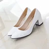 2021 New Women Pumps Black High heels 6cm Lady Patent leather Thick with Autumn Pointed Single Shoes Female Sandals Big 33-41 3