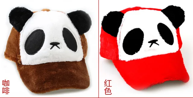 Boné de beisebol panda feminino e masculino, chapéu ajustável, de pelúcia  quente, preto, rosa, com desenho fofo de desenho animado, ka, moderno para  inverno, outono - AliExpress