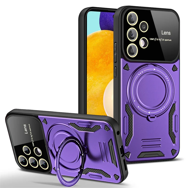 حافظة لهاتف سامسونج A52 حامل مغناطيسي حامل حلقي حا...