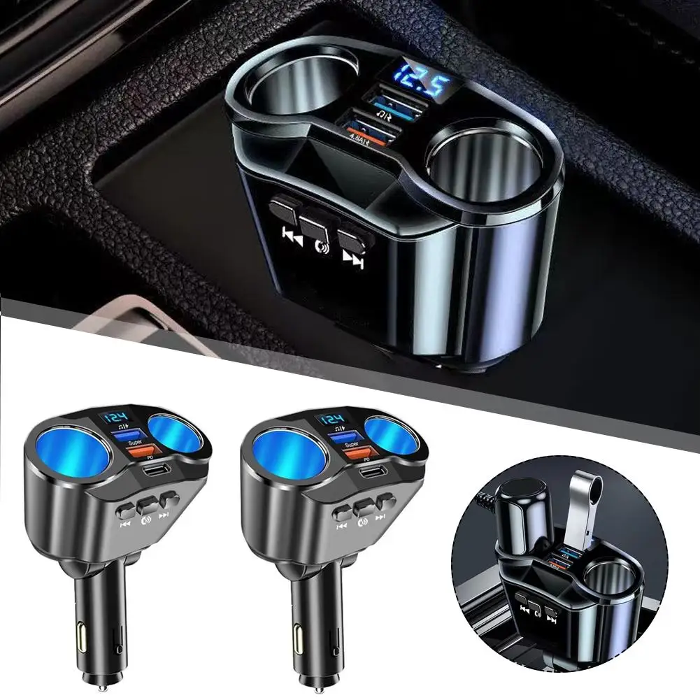 

Car Cigarette Lighter Socket Splitter Charger PD QC3.0 Fast Charger Dual USB 4.8A Digital Display Power Adapter For All Pho R6Y9